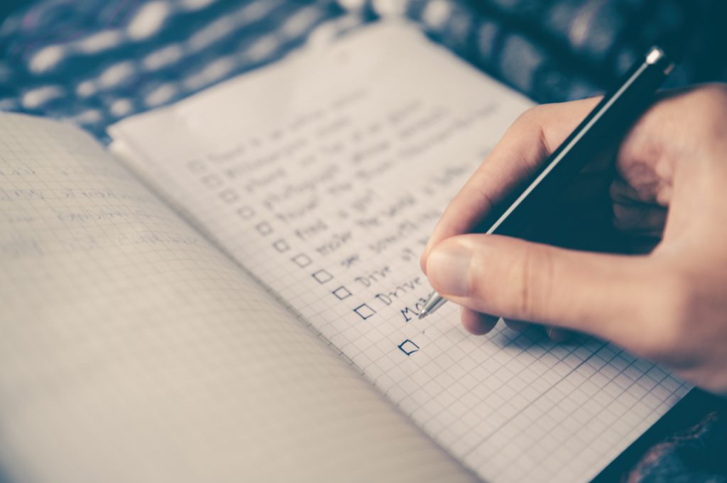 Create a moving checklist for yourself.